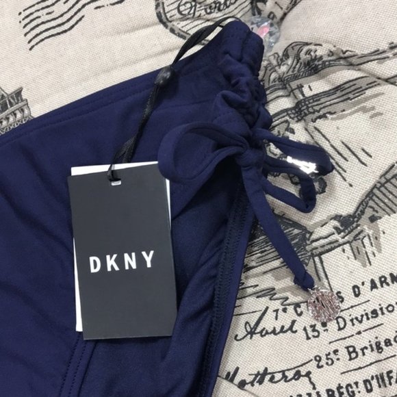 Dkny Solid Ruched Side-Tie Bikini Bottoms - Picture 5 of 5